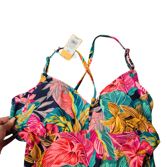 Kona Sol One-Piece Floral Swimsuit Size: 22W - Picture 4 of 6